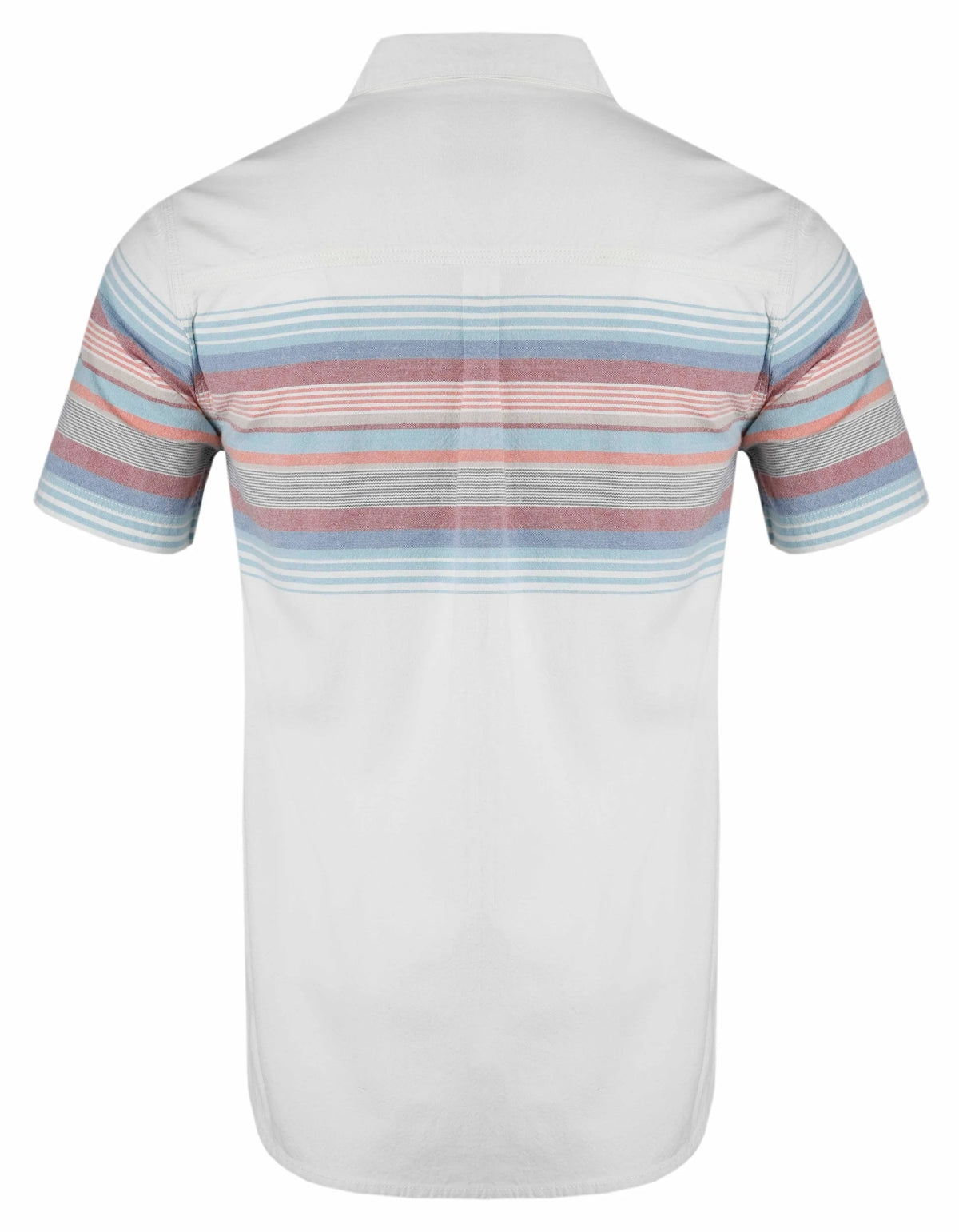 Men's Dusty White Bowfell short sleeve shirt from Weird Fish with chest stripe pattern.