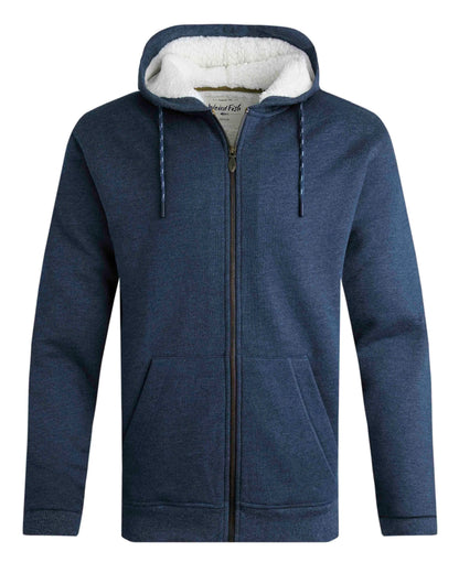 Weird Fish Mens Camborne Borg Lined Full Zip Hoodie - Navy