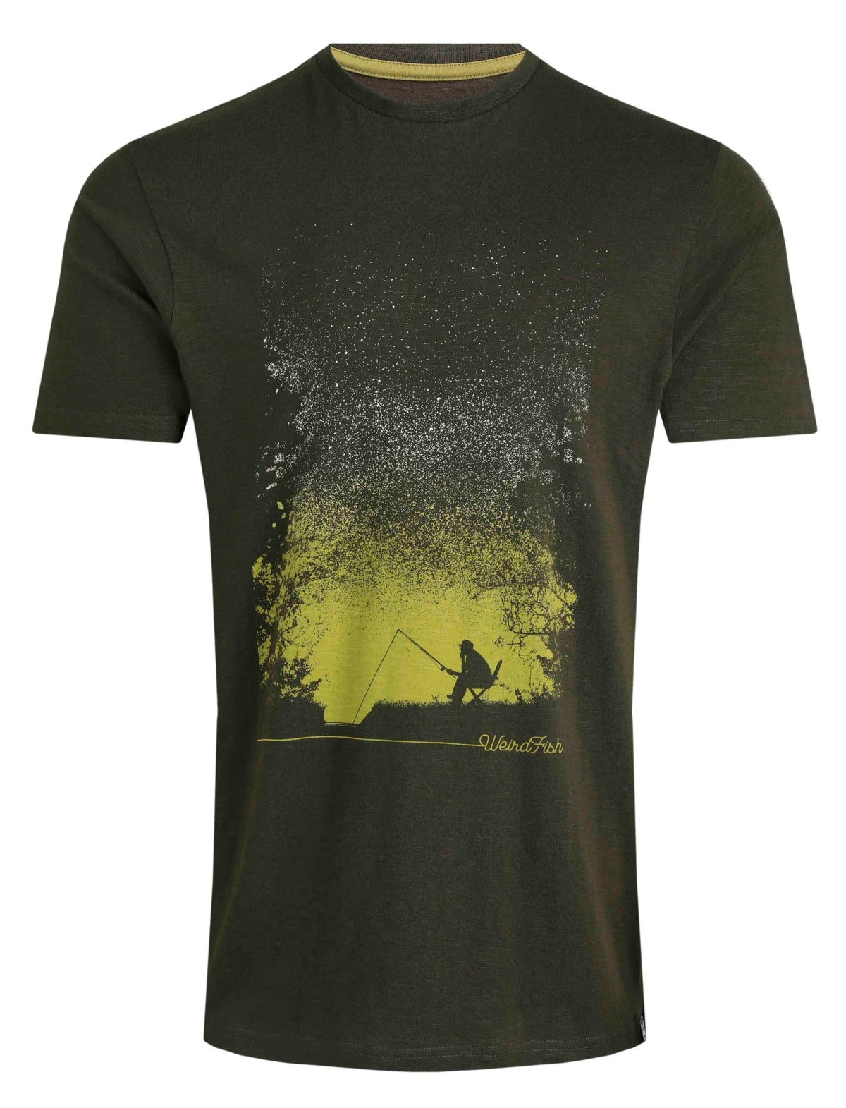 Weird Fish Mens Dark Sky Printed Tee - Fir Green