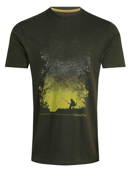 Weird Fish Mens Dark Sky Printed Tee - Fir Green