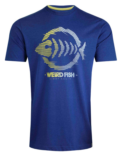 Weird Fish Mens Velocity Printed Tee - Cobalt Blue
