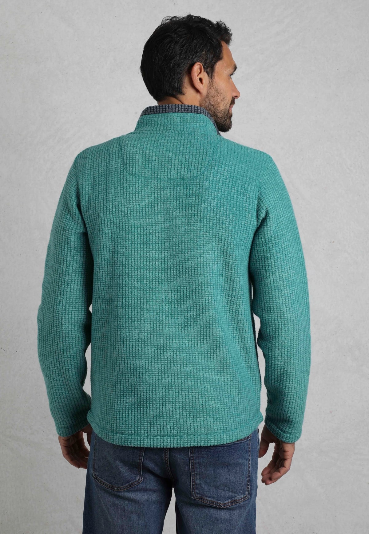 Weird Fish Mens Shires Full Zip Grid Fleece - Viridis