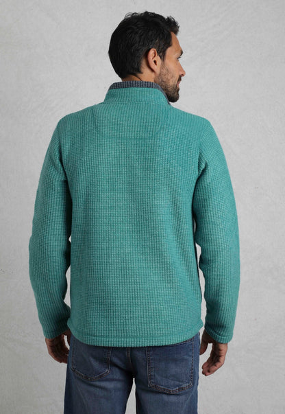 Weird Fish Mens Shires Full Zip Grid Fleece - Viridis