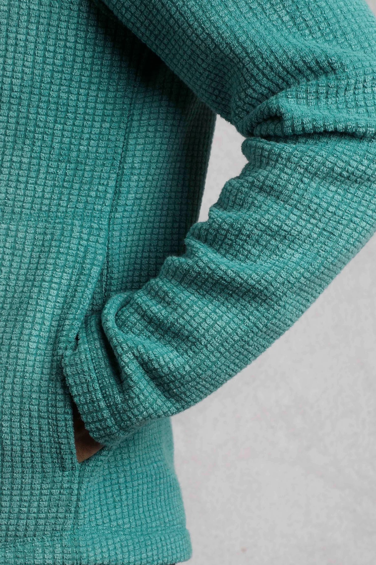 Weird Fish Mens Shires Full Zip Grid Fleece - Viridis