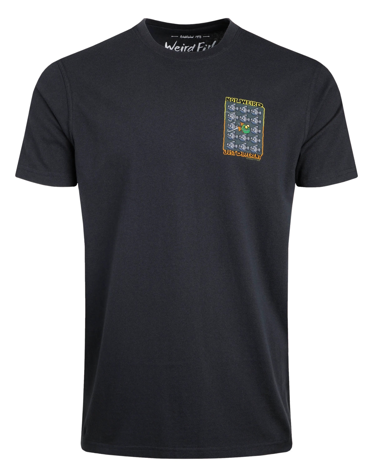 Weird Fish Mens Not Weird Just Different Printed Tee - Navy