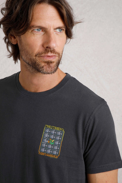 Weird Fish Mens Not Weird Just Different Printed Tee - Navy