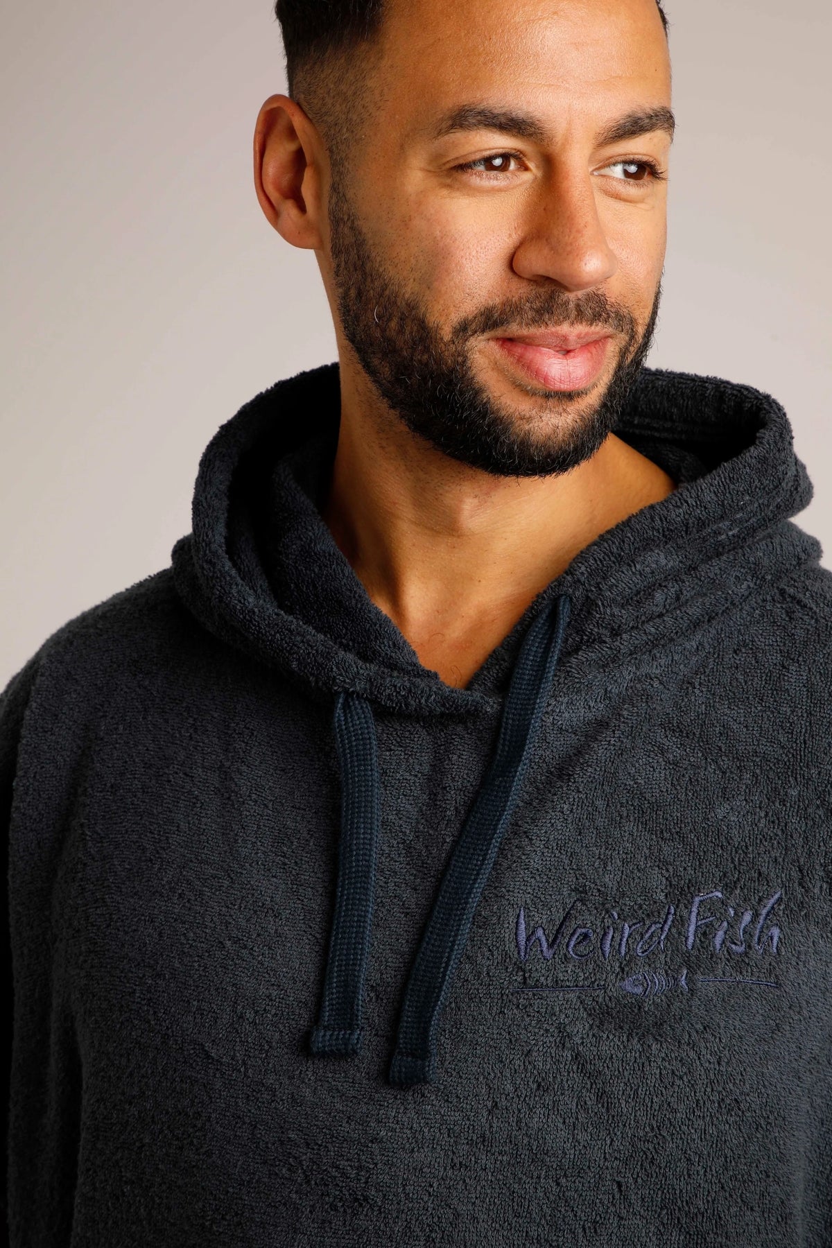 Weird Fish Adults Unisex Oceana Towelling Changing Robe - Navy