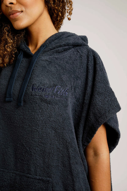 Weird Fish Adults Unisex Oceana Towelling Changing Robe - Navy