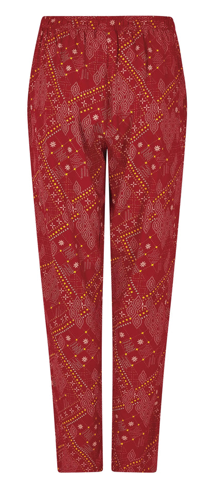 Women's Tinto viscose trousers with elasticated waist from Weird Fish in Chilli Red.