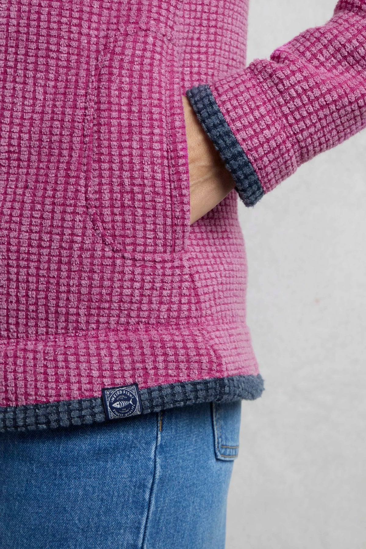 Weird Fish Womens Ariana Full Zip Grid Fleece - Dark Raspberry
