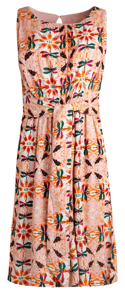 Weird Fish Womens Roxi Culotte Jumpsuit - Pale Pink / Dragonfly Print