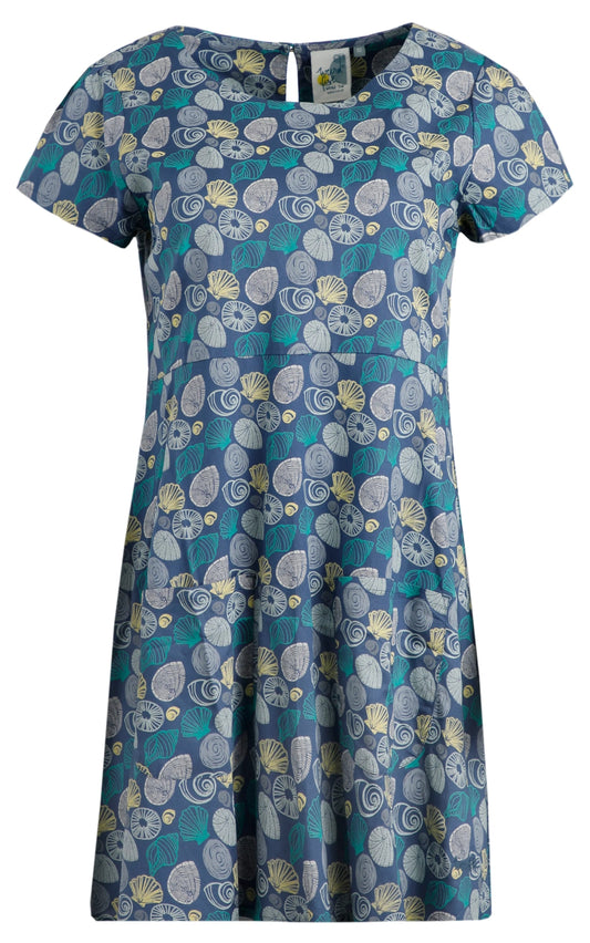 Weird Fish Womens Breeza Eco Viscose Seashell Print Tunic - Ensign Blue
