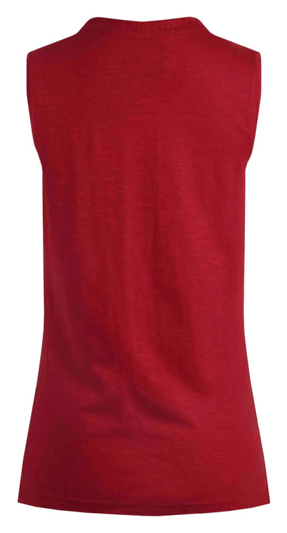 Weird Fish women's 19750 Arenas cotton outfitter vest in plain Chilli Red.