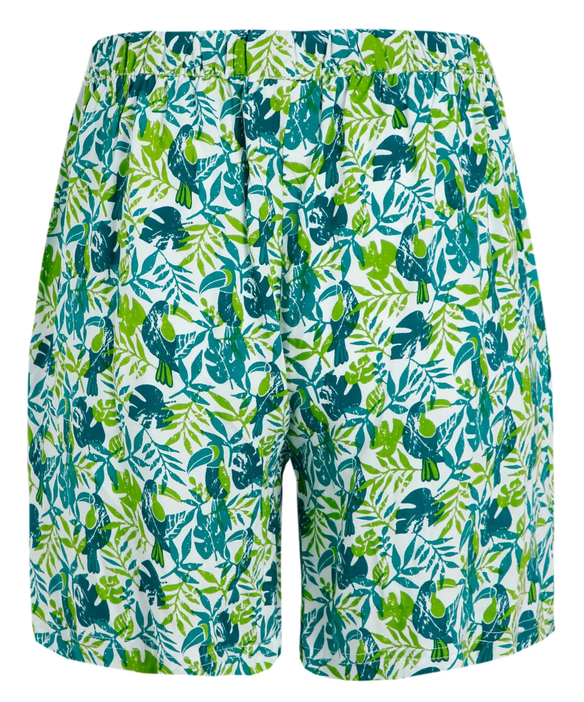 Weird Fish Womens Sundance Viscose Printed Shorts - Kiwi Green / Leaf & Bird Print