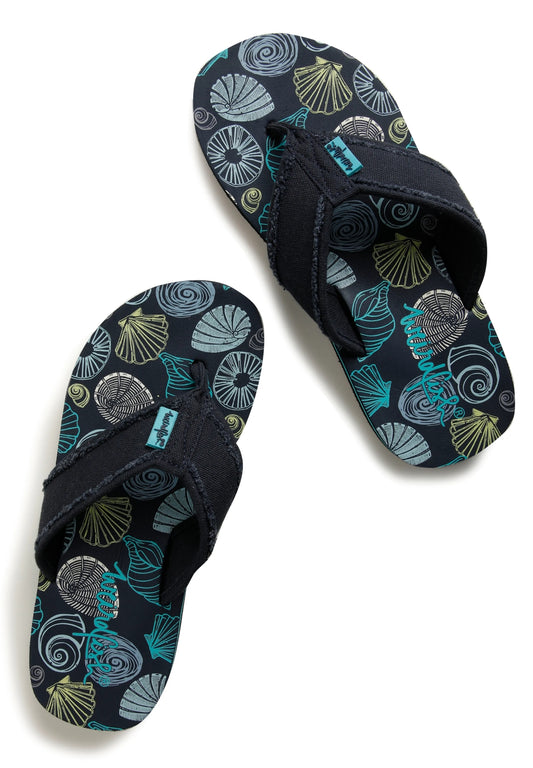 Weird Fish Womens Salcombe Fabric Strap Flip Flops - Ensign Blue