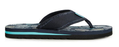 Weird Fish Womens Salcombe Fabric Strap Flip Flops - Ensign Blue