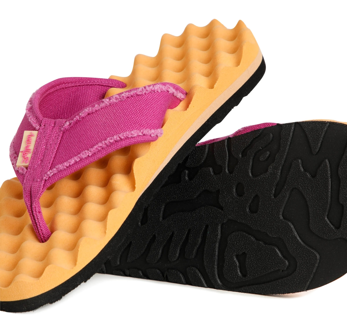 Weird Fish Womens Cayman Waffle Sole Flip Flops - Apricot