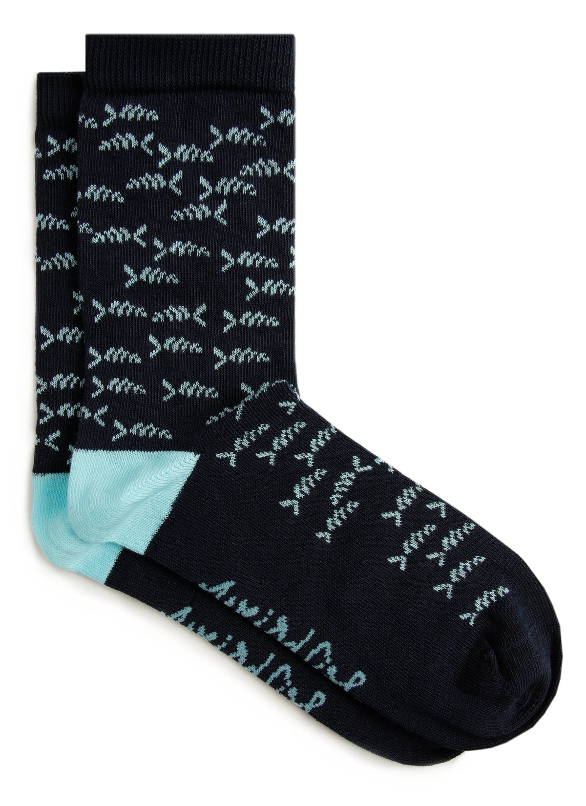 Weird Fish women's Parade cotton blend socks with fish pattern.