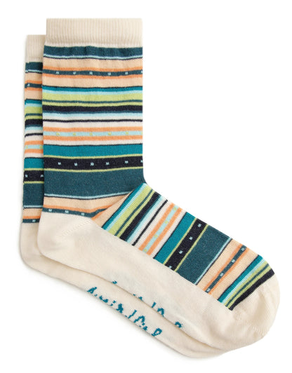 Weird Fish women's Parade cotton blend socks with stripe pattern.