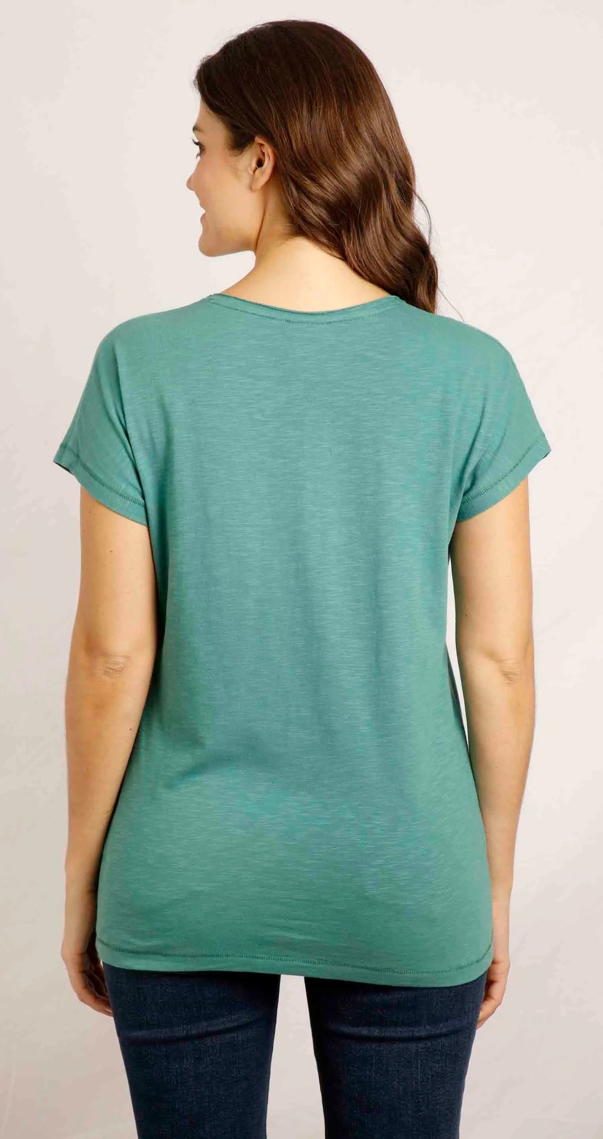 A short sleeve womens's crew neck t-shirt from Weird Fish in a soft organic cotton slub fabric featuring their Walkies, sketch style dog print on the front.