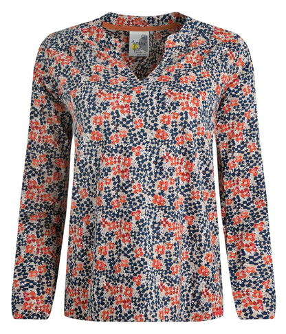 Weird Fish Womens Brooke Printed Jersey Top - Sand Dune