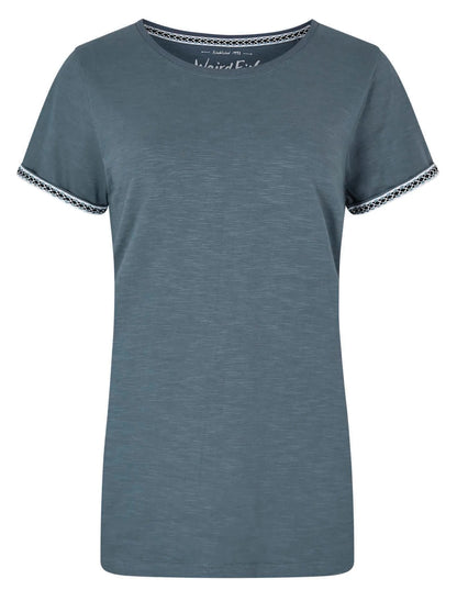 China Blue crew neck short sleeve women's Teya t-shirt from Weird Fish.