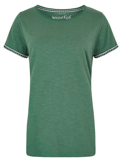 Dark Jade crew neck short sleeve women's Teya t-shirt from Weird Fish.