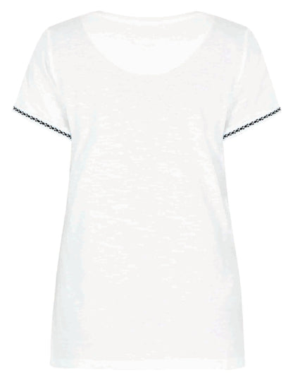 White crew neck short sleeve women's Teya t-shirt from Weird Fish.