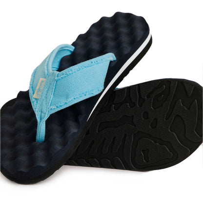 Women's Cayman flip flops from Weird Fish in Navy with a bumpy waffle shaped footbed.