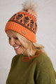 Weird Fish Keara Fair Isle Bobble Hat Beanie - Apricot