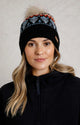 Weird Fish Keara Fair Isle Bobble Hat Beanie Midnight Navy