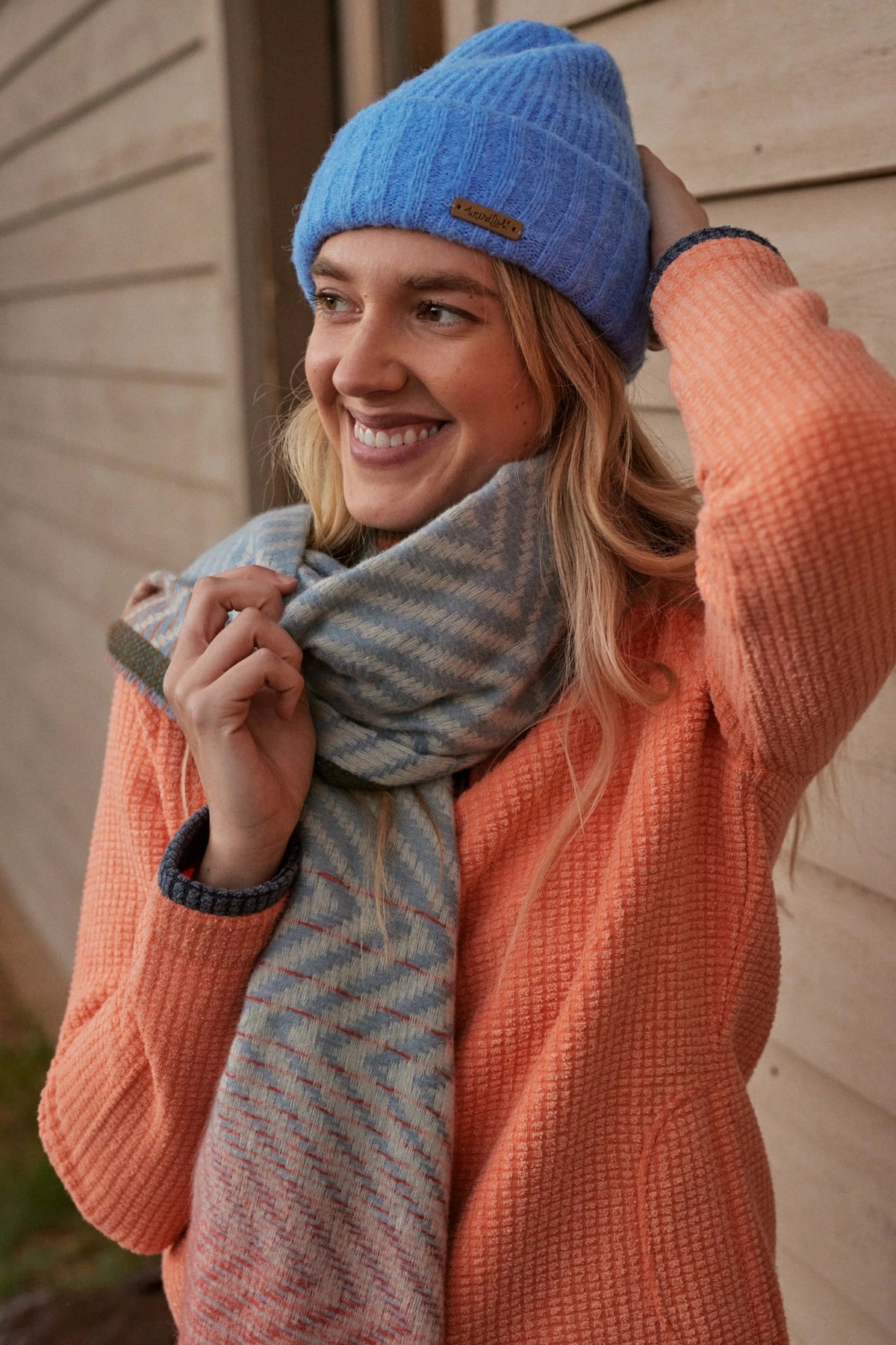 Weird Fish Neve Double Rib Beanie Hat - Cool Blue