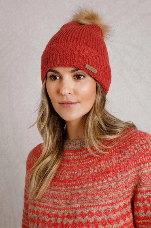 Weird Fish Adults Tongass Eco Beanie Hat - Paprika