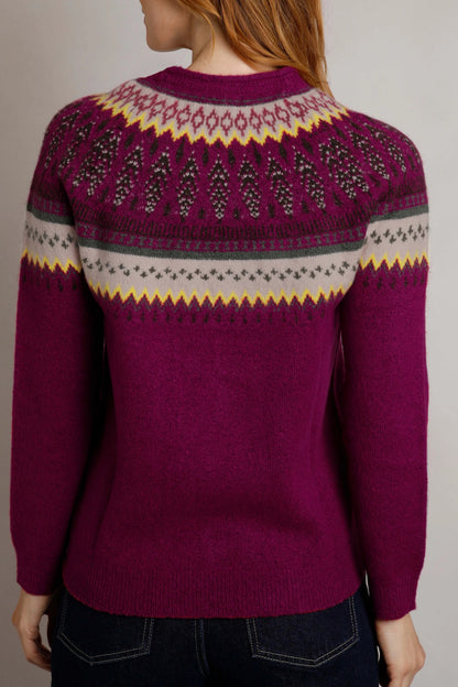 Weird Fish Womens Lowell Fair Isle Jumper - Boysenberry
