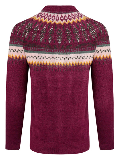 Weird Fish Womens Lowell Fair Isle Jumper - Boysenberry