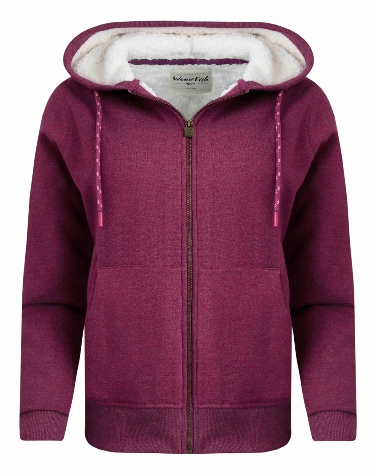 Weird Fish Womens Sevanna Borg Lined Jersey Hoodie - Boysenberry