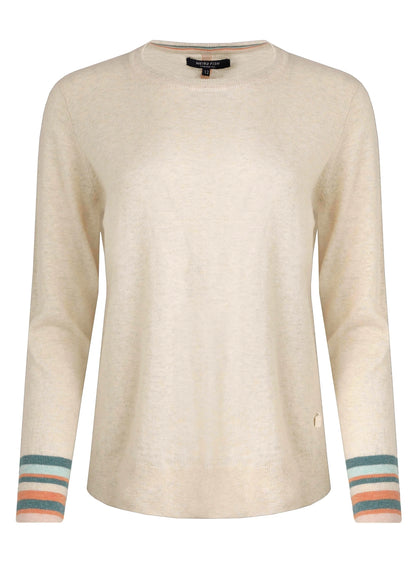 Weird Fish Womens Kinga Lightweight Outfitter Crew - Light Cream