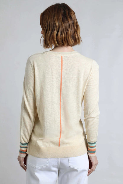 Weird Fish Womens Kinga Lightweight Outfitter Crew - Light Cream