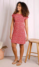 Weird Fish Womens Tallahassee Printed Jersey Dress Barberry Red
