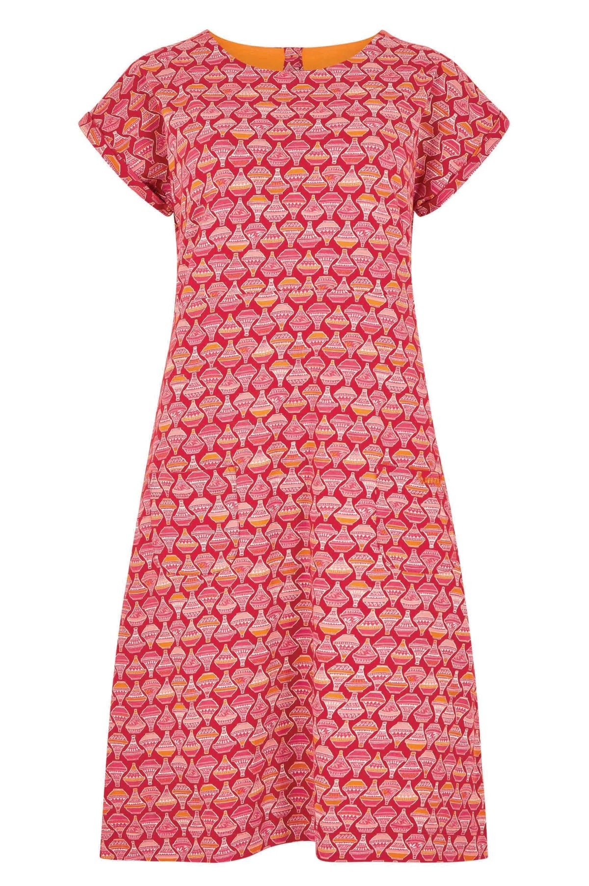 Weird Fish Womens Tallahassee Printed Jersey Dress - Barberry Red