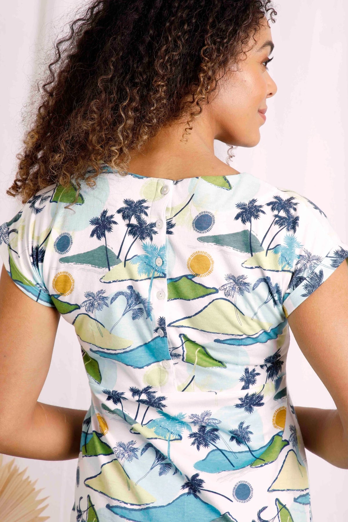 Weird Fish Womens Tallahassee Printed Jersey Dress - Kiwi