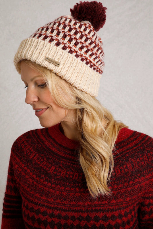 Weird Fish Adults Zuki Eco Bobble Hat - Light Cream