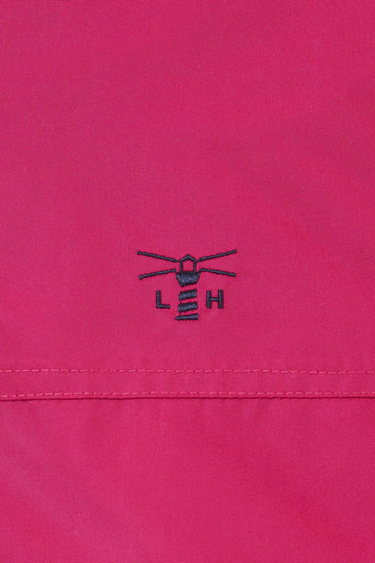 Women's waterproof Eva padded coat in Claret Red from Lighthouse with embroidered chest logo.