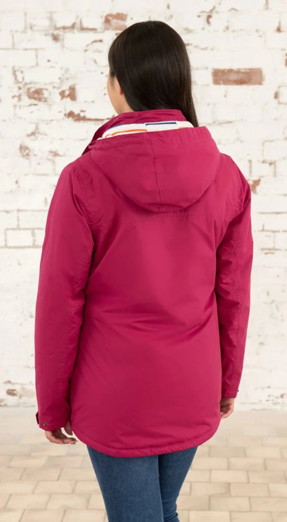 Claret Red women's waterproof Eva rain jacket from Lighthouse.