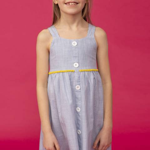 Lighthouse Kids 'Ruby' Pinafore Dress - Blue stripe