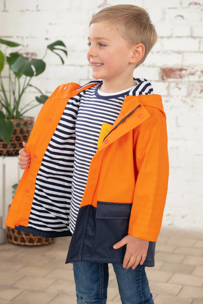 Lighthouse Kids 'Anchor' Waterproof Jacket -  Navy/Orange
