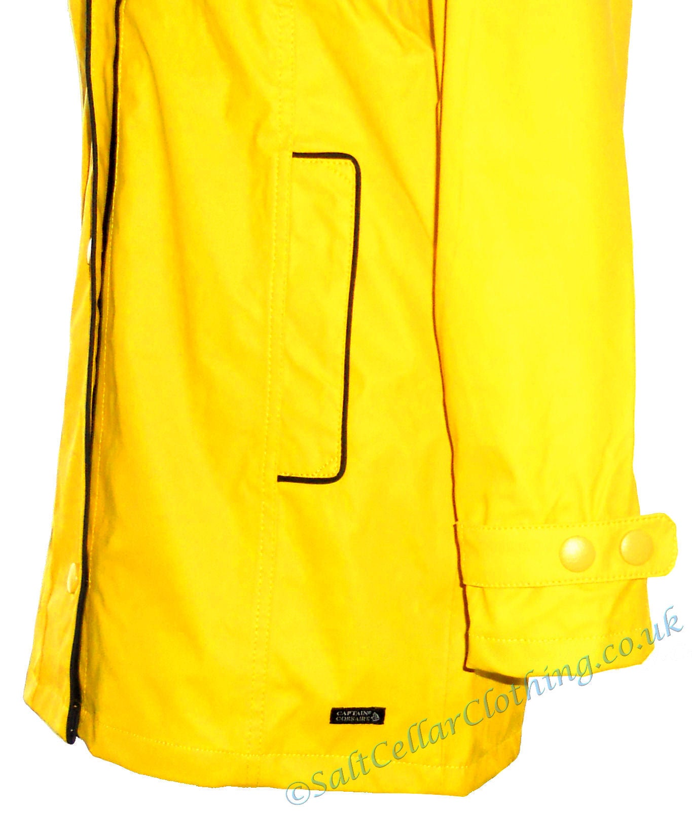 Women's nautical style Regate Ete waterproof rain jacket from Captain Corsaire in Yellow.