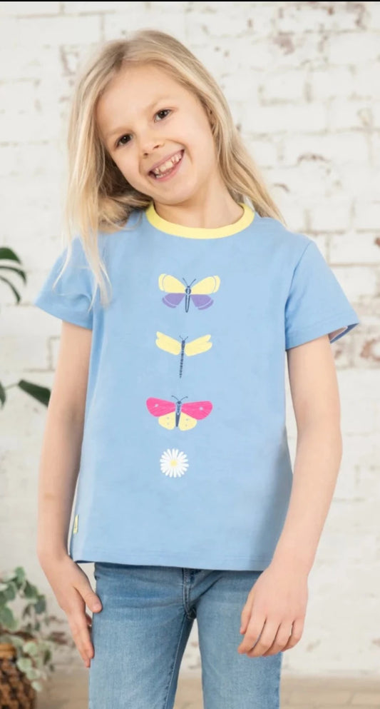 Lighthouse Kids 'Causeway' Short Sleeve Tee - Butterfly Print