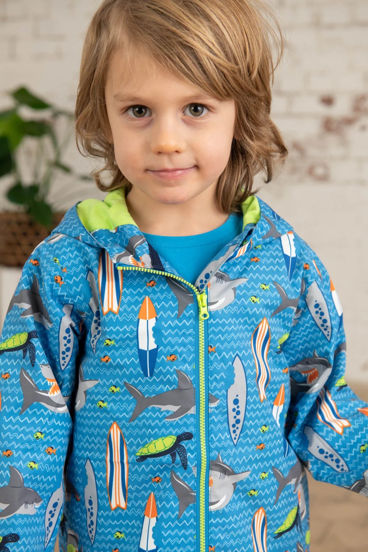 Lighthouse Kids 'Ethan' Waterproof Jacket - Shark Surf Print