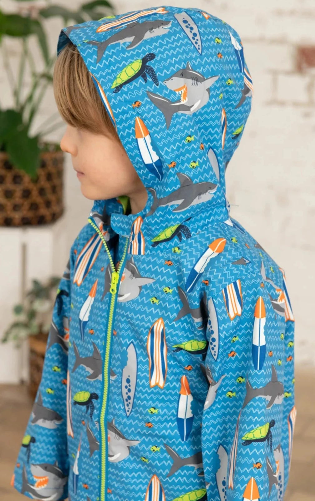 Lighthouse Kids 'Ethan' Waterproof Jacket - Shark Surf Print